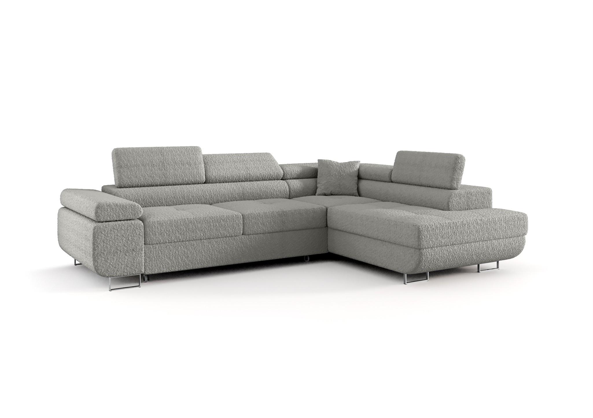 ECKSOFA Monaro Mit Schlaffunktion - Hellgrau, Holzwerkstoff/Textil (275/202cm) - Fun Möbel