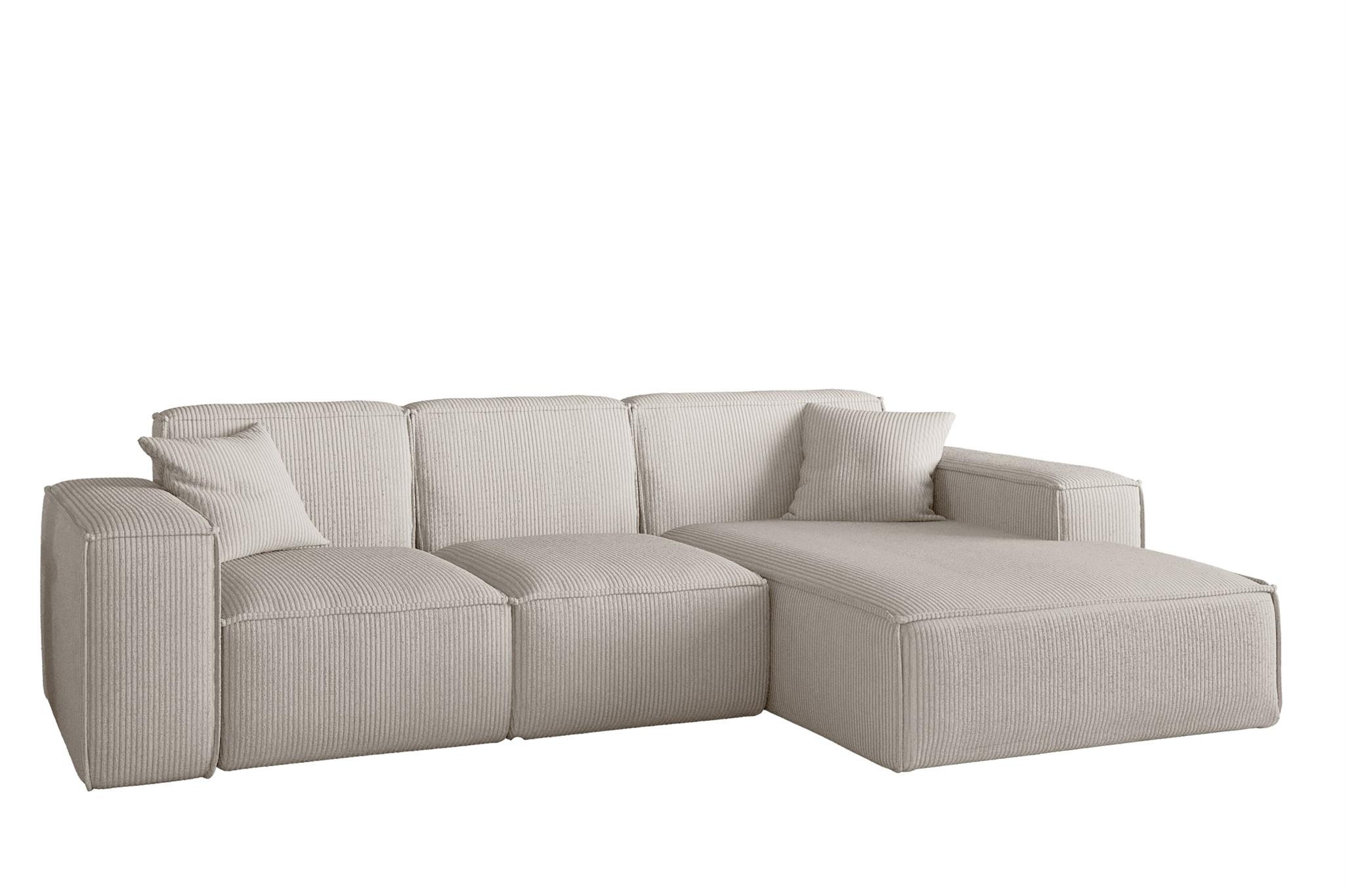 ECKSOFA Celes Premium Stoff Scala - Beige, Holzwerkstoff/Textil (266/165cm) - Fun Möbel