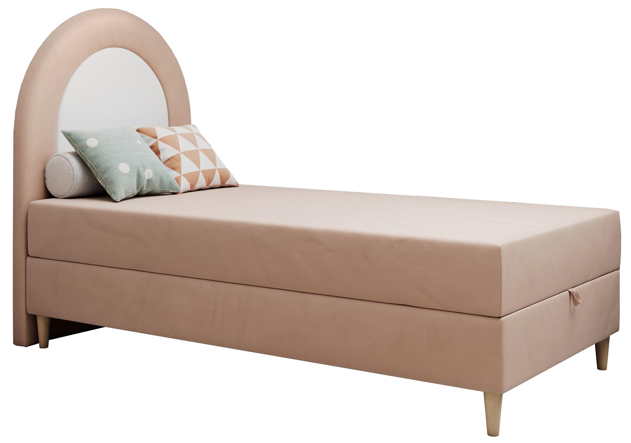 BOXBETT NEST 90/180 Rosa Velvet - H3 - Rosa, Holz/Textil (90/180cm) - MKS