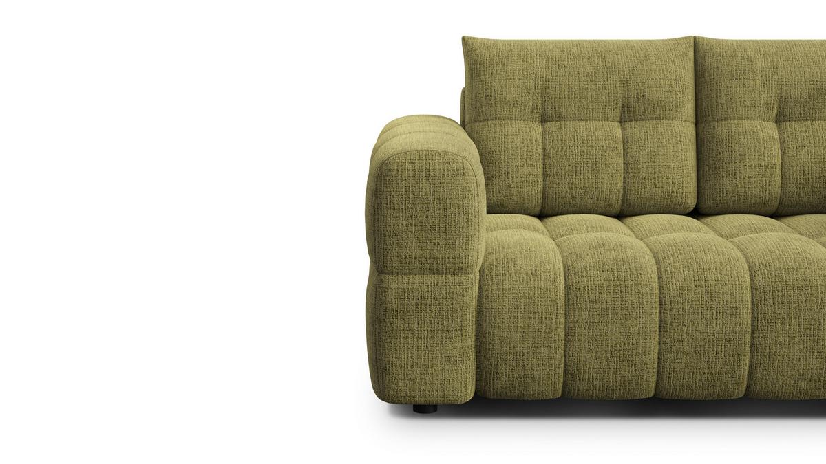 SOFA CLOUDI 2-Sitzer, olivgrün - Schwarz/Olivgrün, Holz/Textil (181/89/104cm) - Wozimo