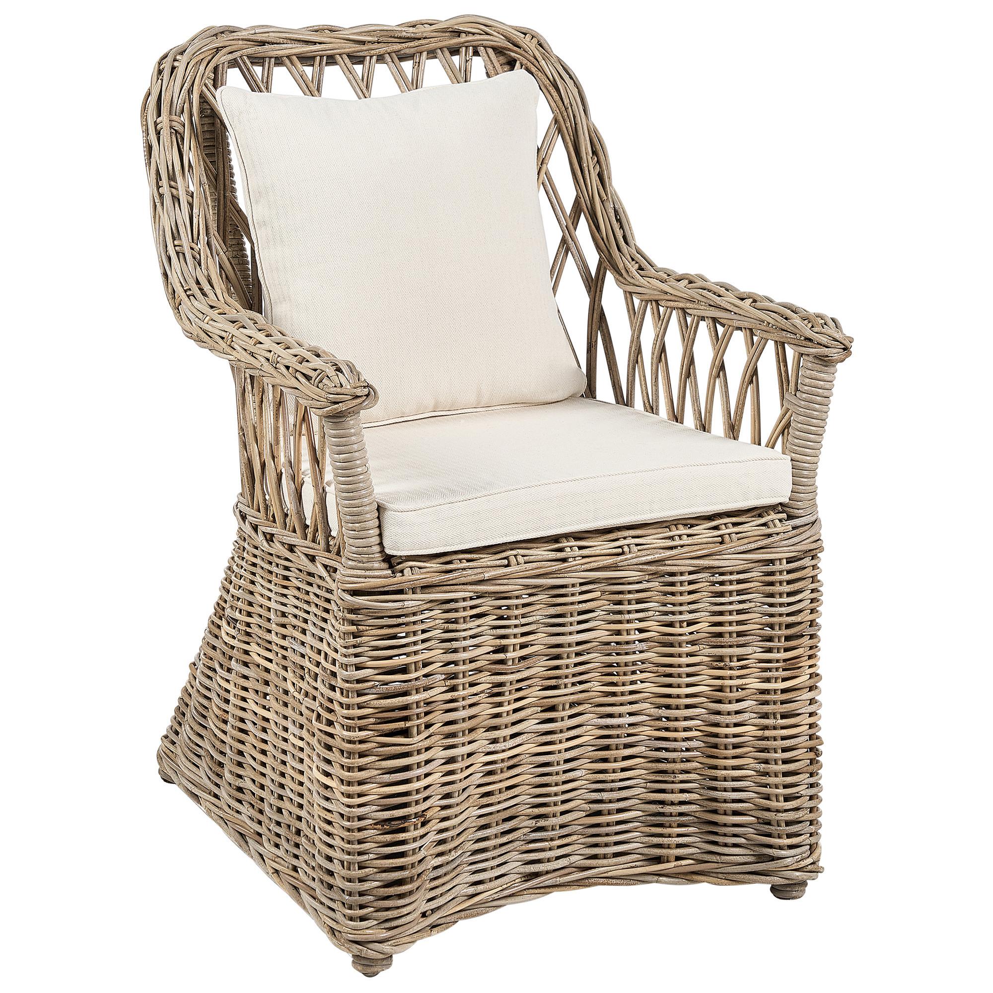 GARTENSESSEL Beige Maros II - Beige/Naturfarben, Naturmaterialien (53/90/70cm) - Beliani