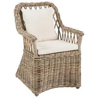 GARTENSESSEL Beige Maros II - Beige/Naturfarben, Naturmaterialien (53/90/70cm) - Beliani
