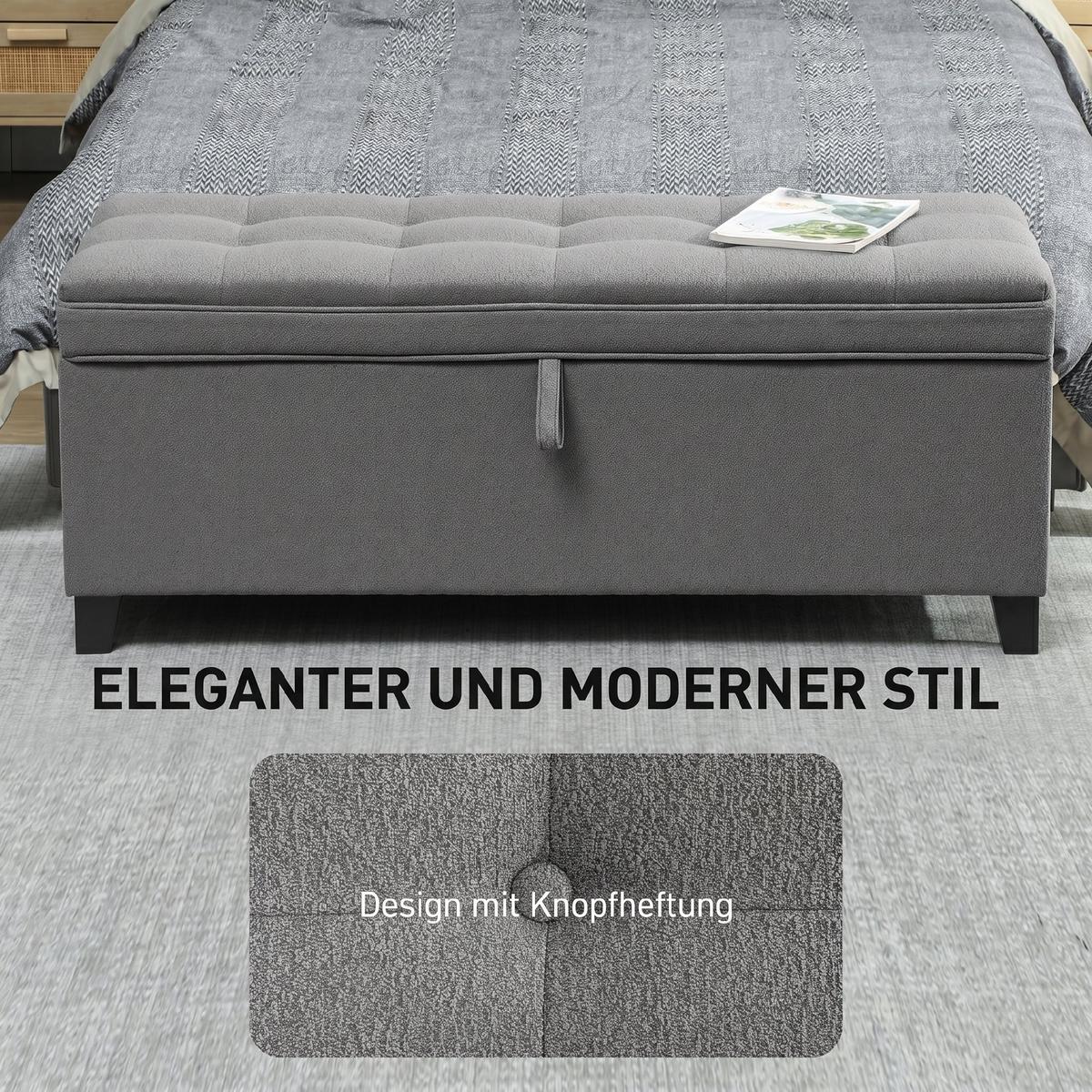 SITZBANK Polyester Kohlegrau - Dunkelgrau, Holzwerkstoff/Textil (40/48/120cm) - HOMCOM