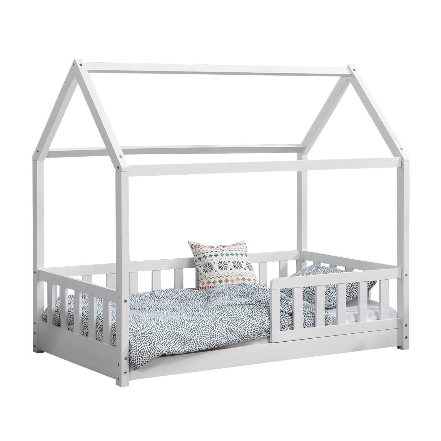 KINDERBETT Marli mit Matratze weiß 80x160 cm - Weiß, Holzwerkstoff (80/160cm) - Juskys