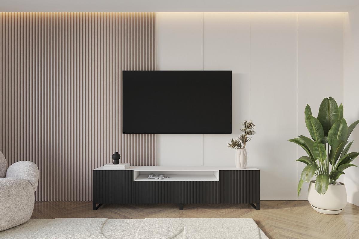 LOWBOARD KITO-S 200x53x41 cm - Weiß / Schwarz - Schwarz/Weiß, Holzwerkstoff (200/53/41cm) - ALTDECOR