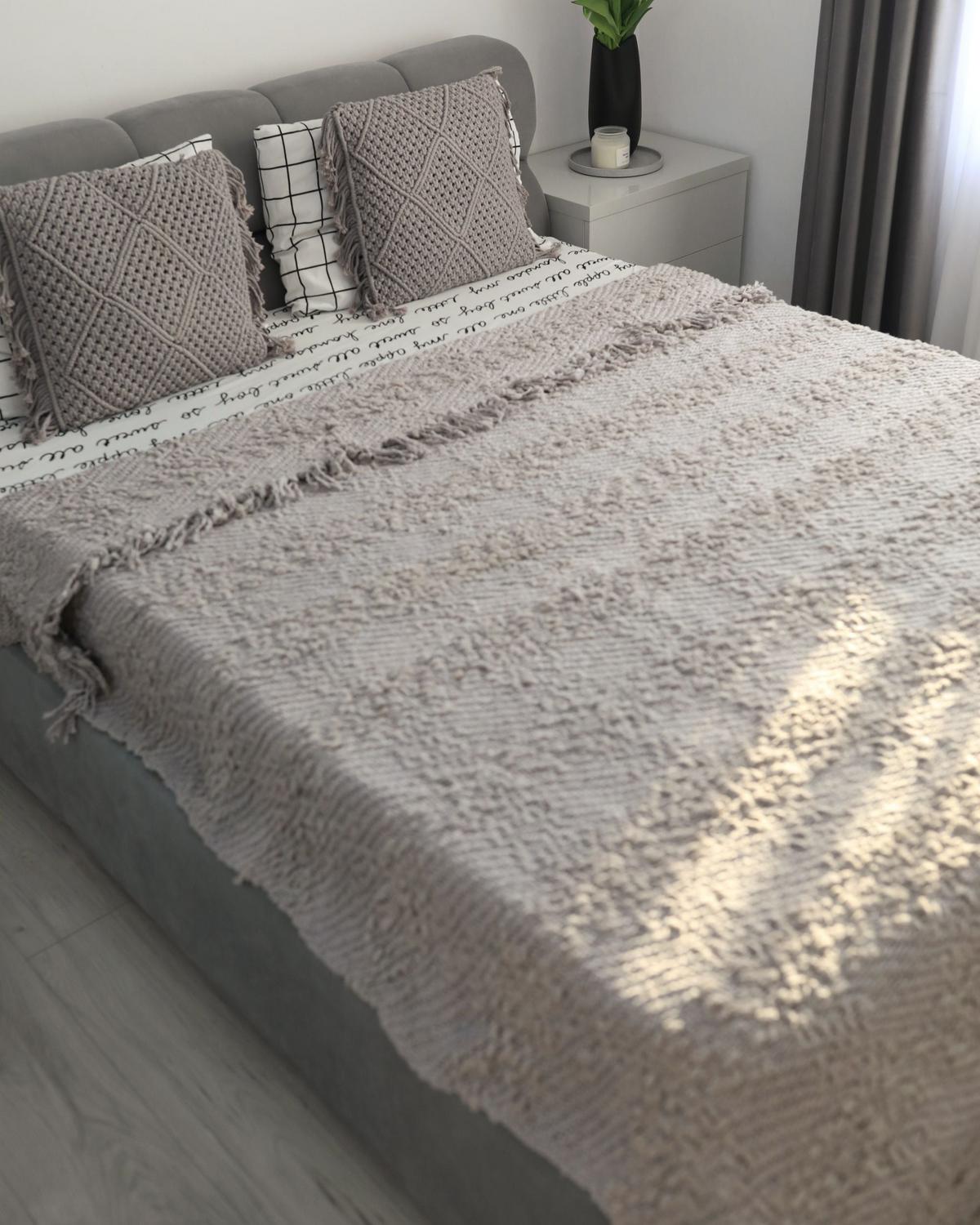 DEKOKISSEN 2er-Set Grau 45/45 cm Besham - Grau, Textil (45/45cm) - Beliani