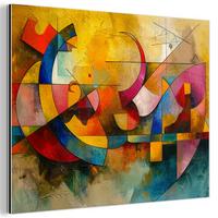 METALLBILD Kunst - Abstrakt - Modern 40x30 cm - Gelb, Metall (40/30cm) - MuchoWow