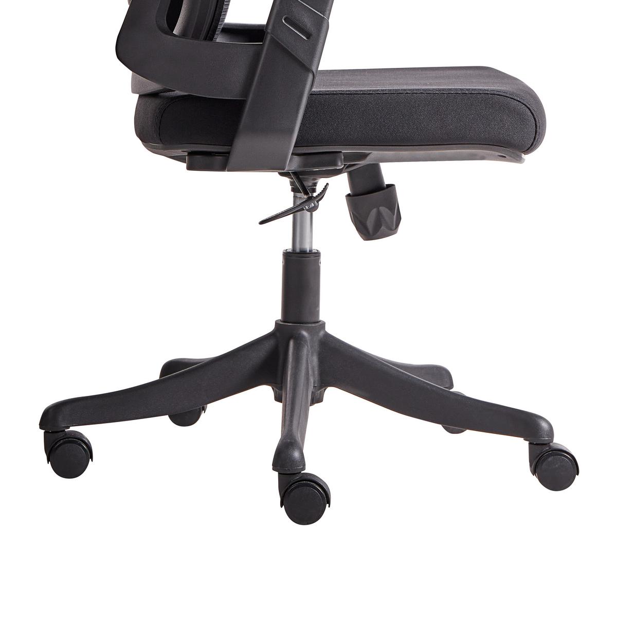 BÜROSTUHL Schwarz Bard - Schwarz, Textil (50/113/66cm) - Beliani
