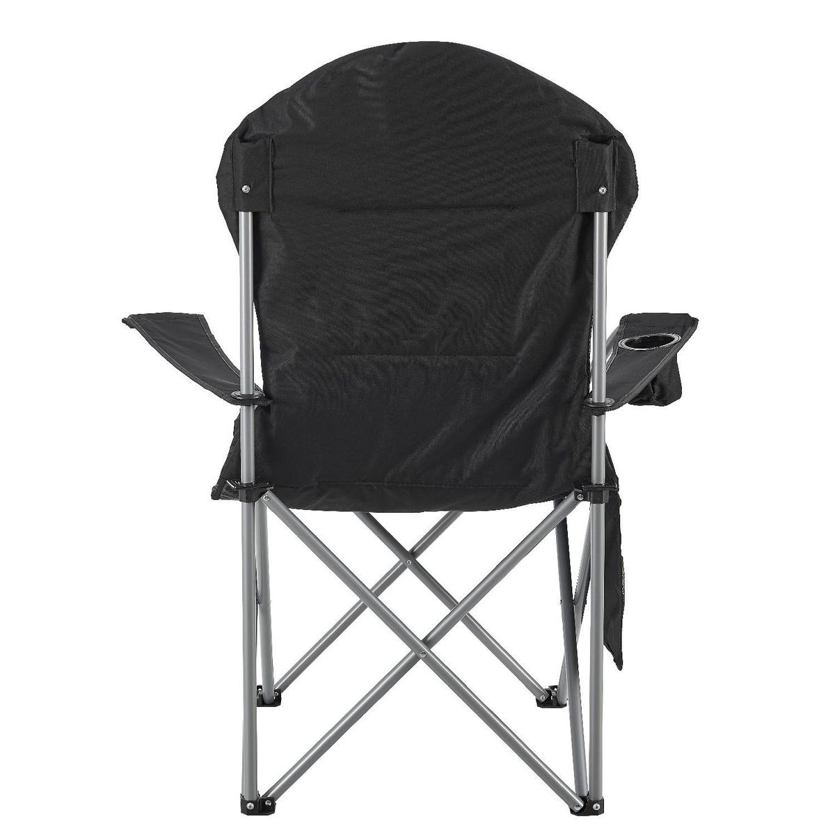 CAMPINGSTUHL Lido schwarz mit Flaschenhalterung & Tragetasche - Schwarz, Textil (62/102/62cm) - Juskys