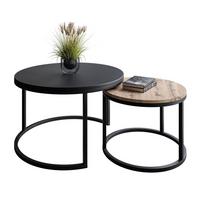 COUCHTISCH CIRI MIX SLIM 2-in-1 - Schwarz, Holzwerkstoff (70/70/48cm) - Lookway