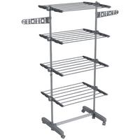 WÄSCHESTÄNDER Edelstahl ABS Grau - Weiß/Grau, Kunststoff/Metall (55/172/142cm) - HOMCOM