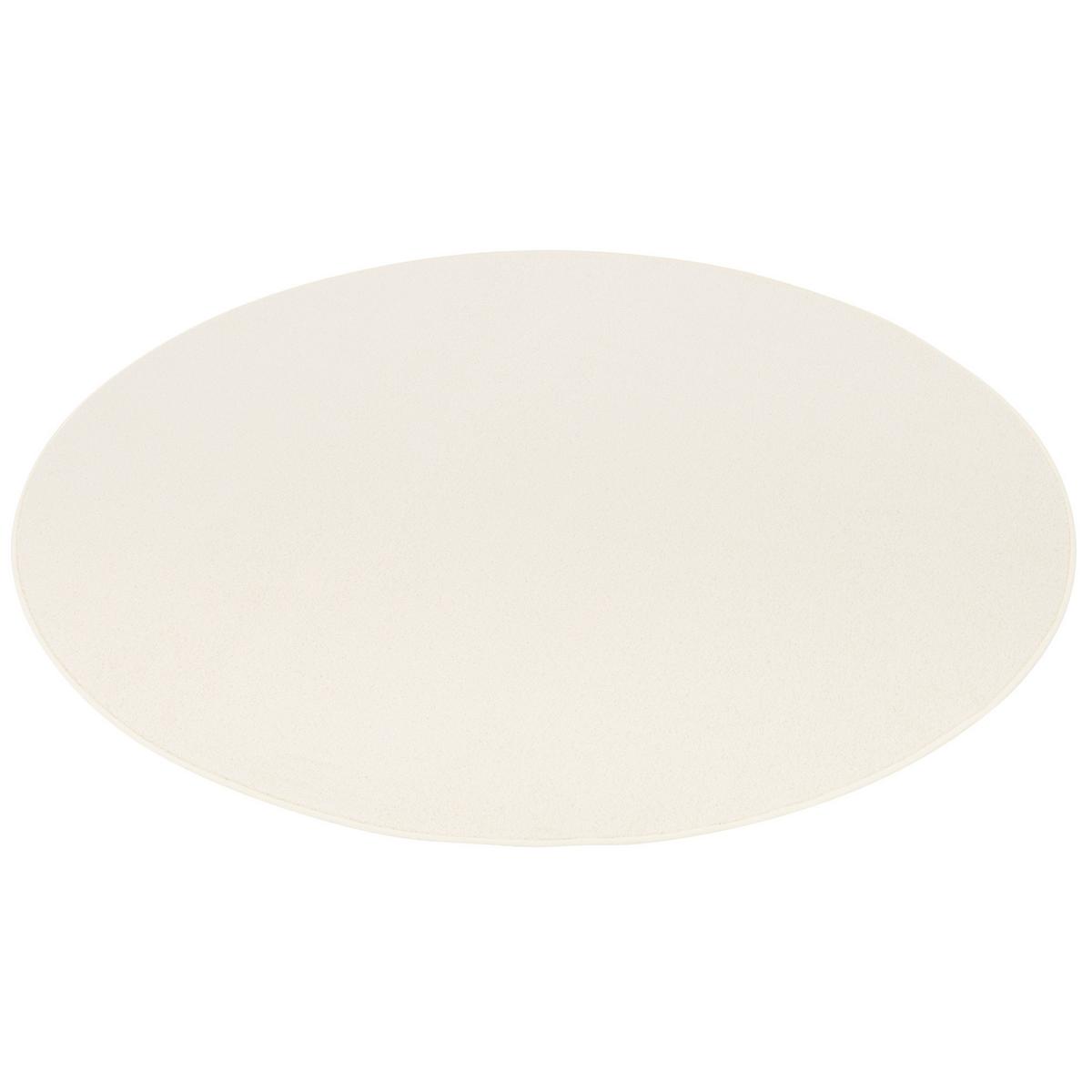 TREND VELOURS TEPPICH JOY RUND - Creme, Textil (100/100cm) - Snapstyle