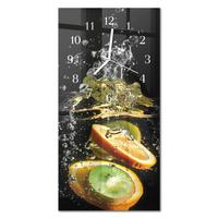 WANDUHR aus Glas 30x60 cm - Fruchtwasser - Multicolor, Glas (30/60/0.4cm) - TULUP