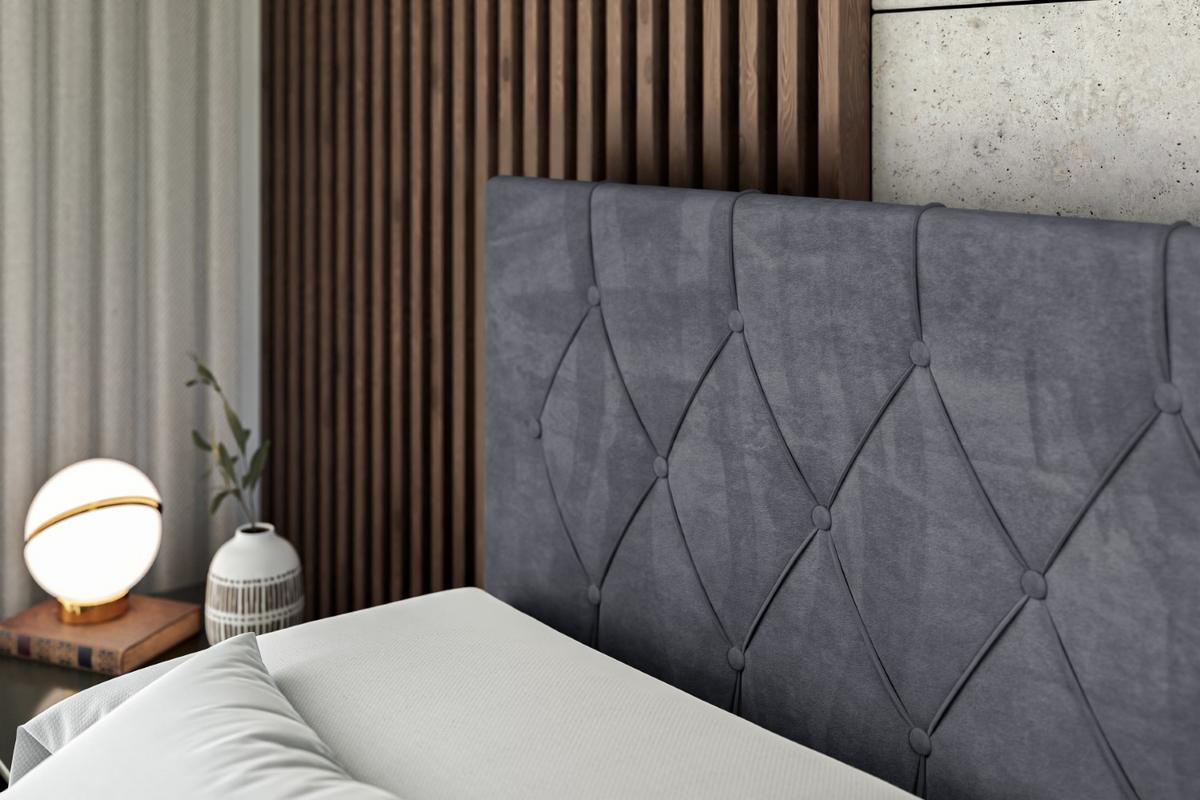 BOXBETT VELANTO-Z - 140 x 200 - H4 - Dunkelgrau - Dunkelgrau, Holzwerkstoff (140/200cm) - ALTDECOR