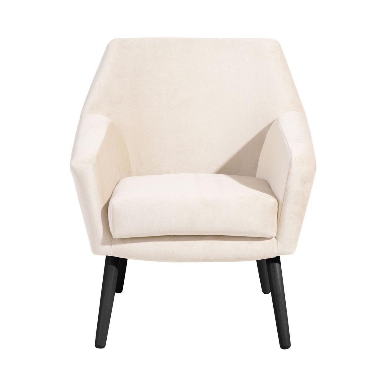 SESSEL Kachka Bezug Samtvelour Buche schwarz / creme - Buche Kolonial/Creme, Kunststoff (71/81/67cm) - 58aufmkessel