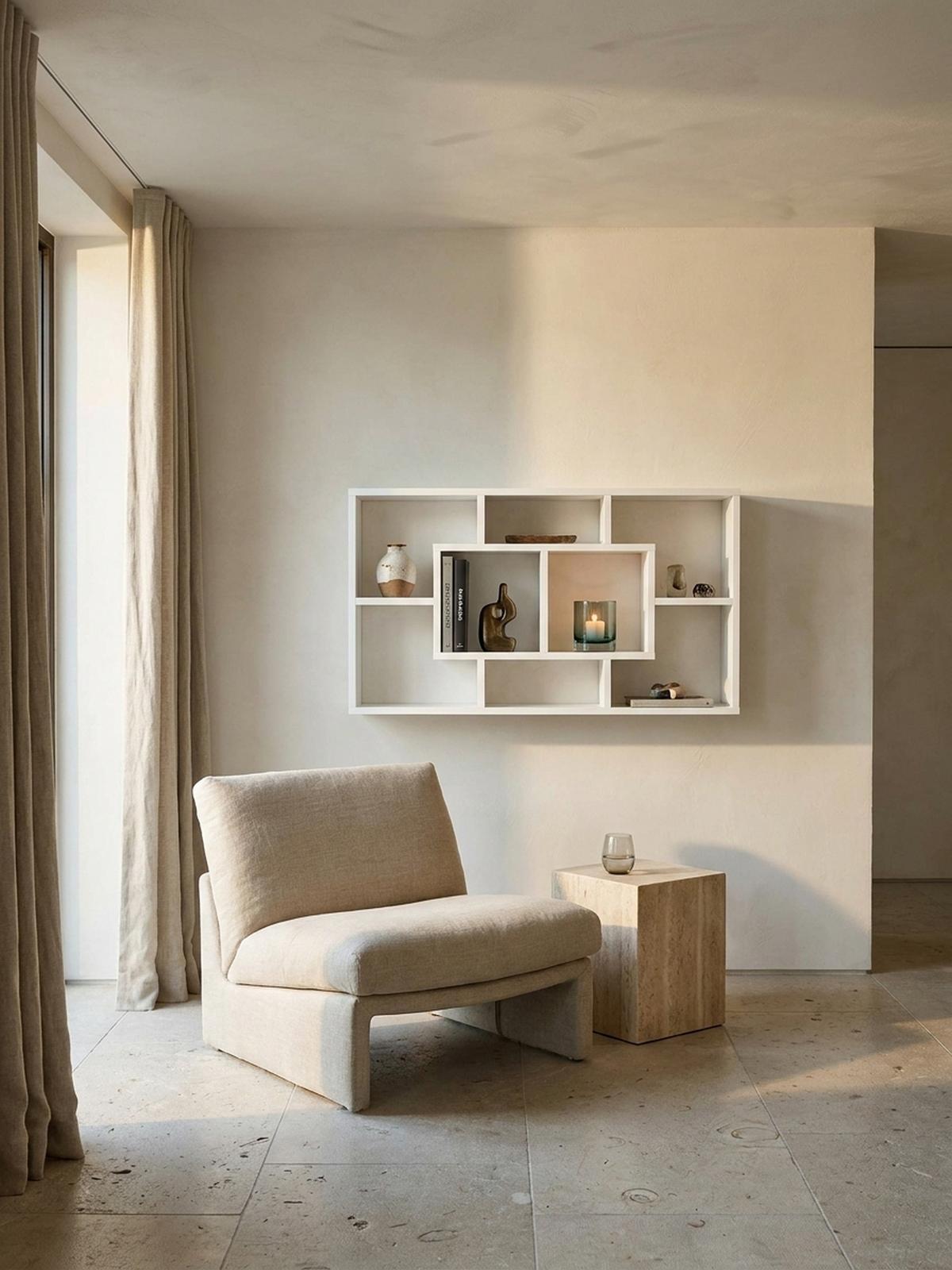 WANDREGAL RUR MDF Melaminbeschichtet Modern, Weiß 85x16x48 cm - Weiß, Holz (85/48/16cm) - KADIMA DESIGN