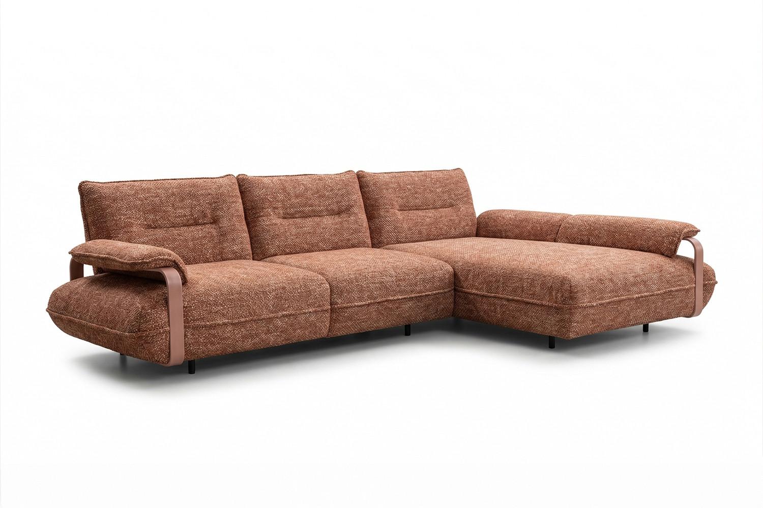 ECKSOFA ANISSA Braun Flachgewebe - Schwarz/Braun, Kunststoff/Textil (185/297cm) - KAWOLA