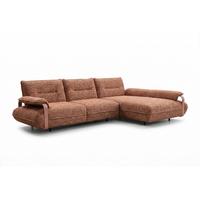 ECKSOFA ANISSA Braun Flachgewebe - Schwarz/Braun, Kunststoff/Textil (185/297cm) - KAWOLA