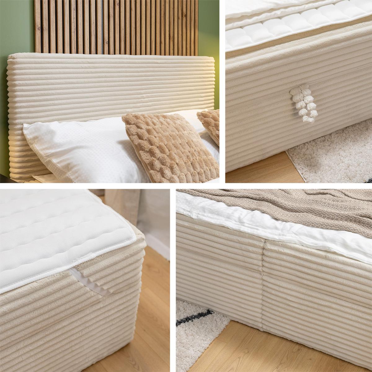 BOXBETT Wokio - H3 - Dunkelgrau/Schwarz, Holzwerkstoff/Kunststoff (140/200cm) - MIRJAN24