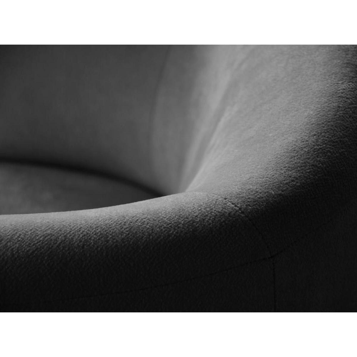 2-SITZER SOFA Nori dunkelgrau velour - Dunkelgrau/Schwarz, Kunststoff/Textil (150/68/72cm) - Beautysofa