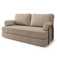 BETTSOFA NIKSI aus Schaumstoff Bucle-Stoff Beige Schlaffunktion - Beige, Textil (170/86/80cm) - MASSENO