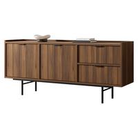 SIDEBOARD Edison 2D2S - Nussbaumfarben/Schwarz, Holzwerkstoff/Metall (150/68/40cm) - MIRJAN24