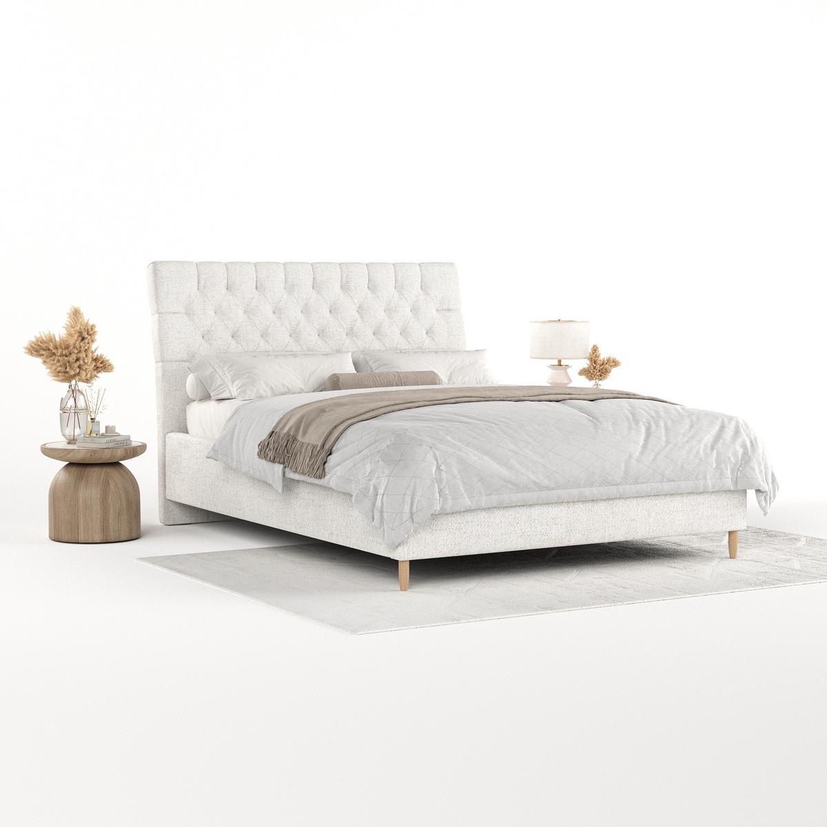 POLSTERBETT Lira 120/200 cm Creme im Neve Stoff - Creme/Naturfarben, Holz/Holzwerkstoff (120/200cm) - AltaBeds