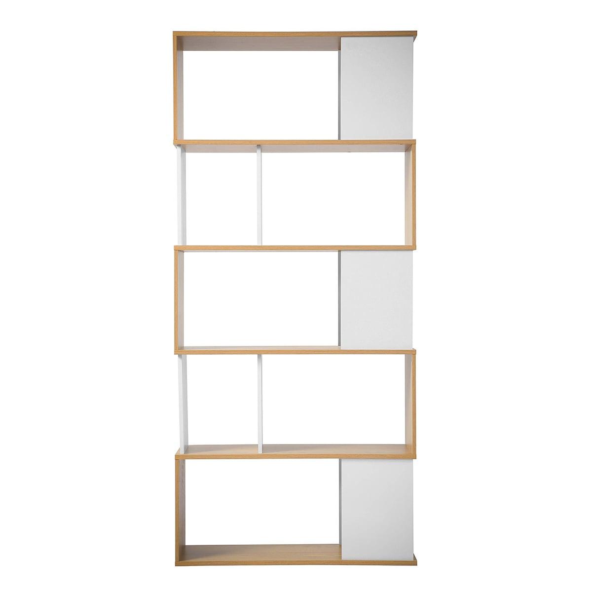 BÜCHERREGAL in Weiß- und Eichendekor - H173,5 cm - Weiß, Holzwerkstoff (29.5/173.5/34cm) - Calicosy