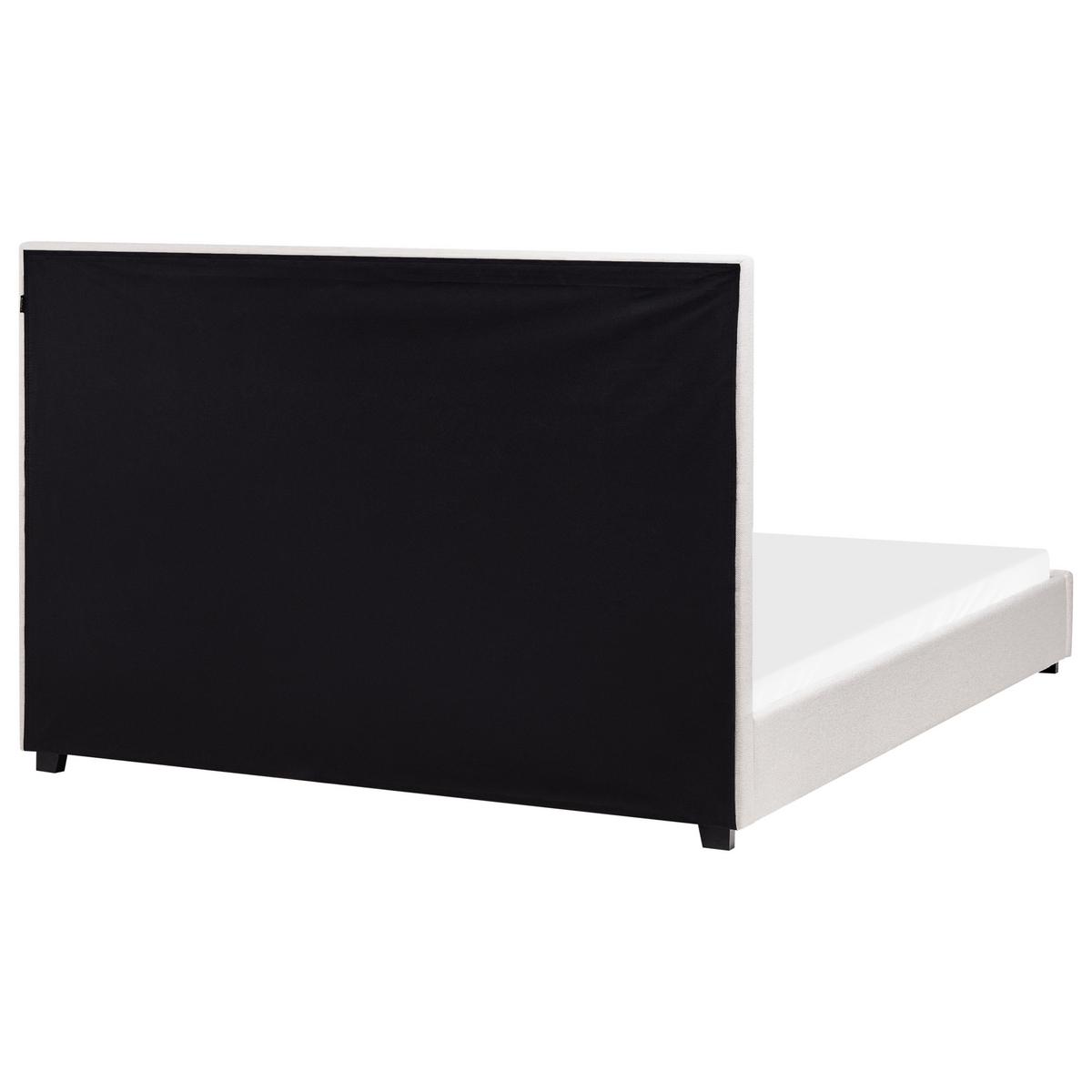 BETT mit Lattenrost 160/200 cm Hellbeige Rouen - Beige/Schwarz, Textil (160/200cm) - Beliani