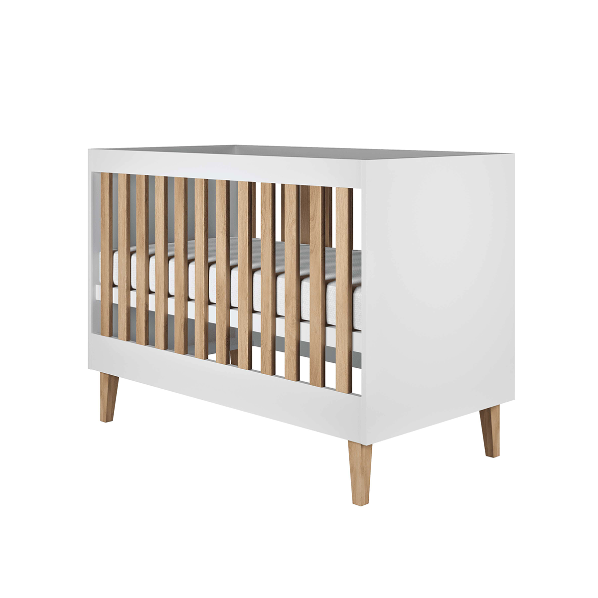BABYZIMMER 2-teilig Kubi Weiß - Weiß, Holzwerkstoff (66/90/124cm) - Petits-meubles