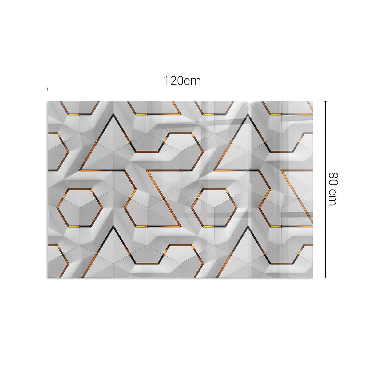 GLASPLATTE für Kamin 120x80 cm - Weiß, Glas (120/80/0.4cm) - TULUP