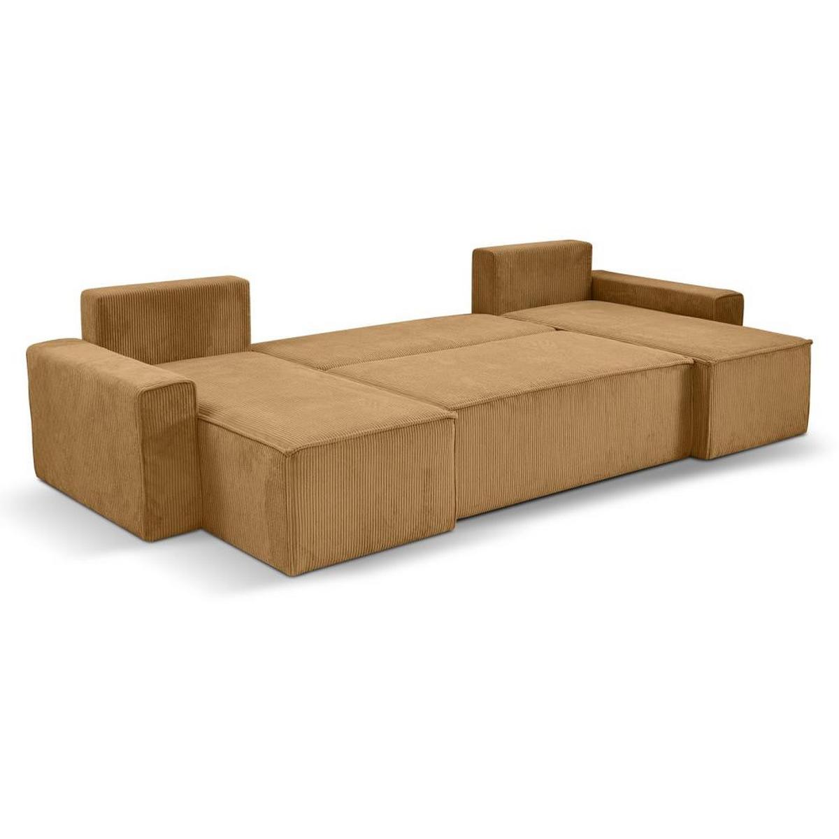 WOHNLANDSCHAFT Hektor U mit Schlaffunktion gelb - Gelb/Schwarz, Kunststoff/Textil (318/94/152cm) - Beautysofa