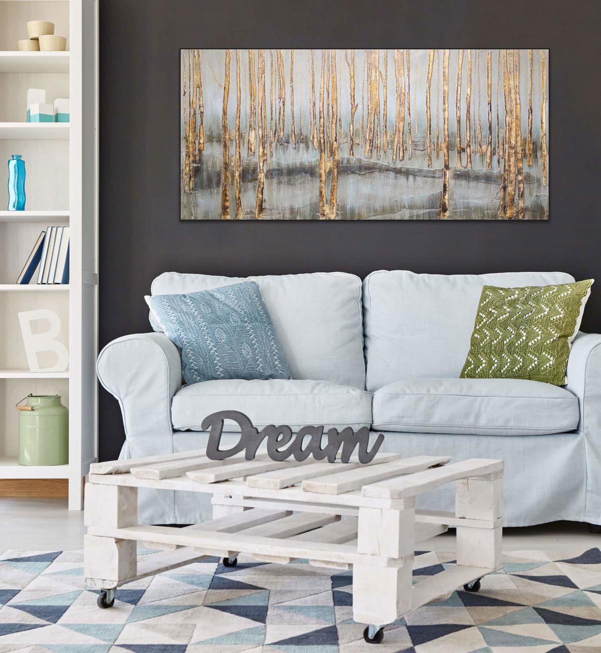 ÖLGEMÄLDE 120/60 cm - Braun/Grau, Holz/Textil (120/60cm) - KUNSTLOFT