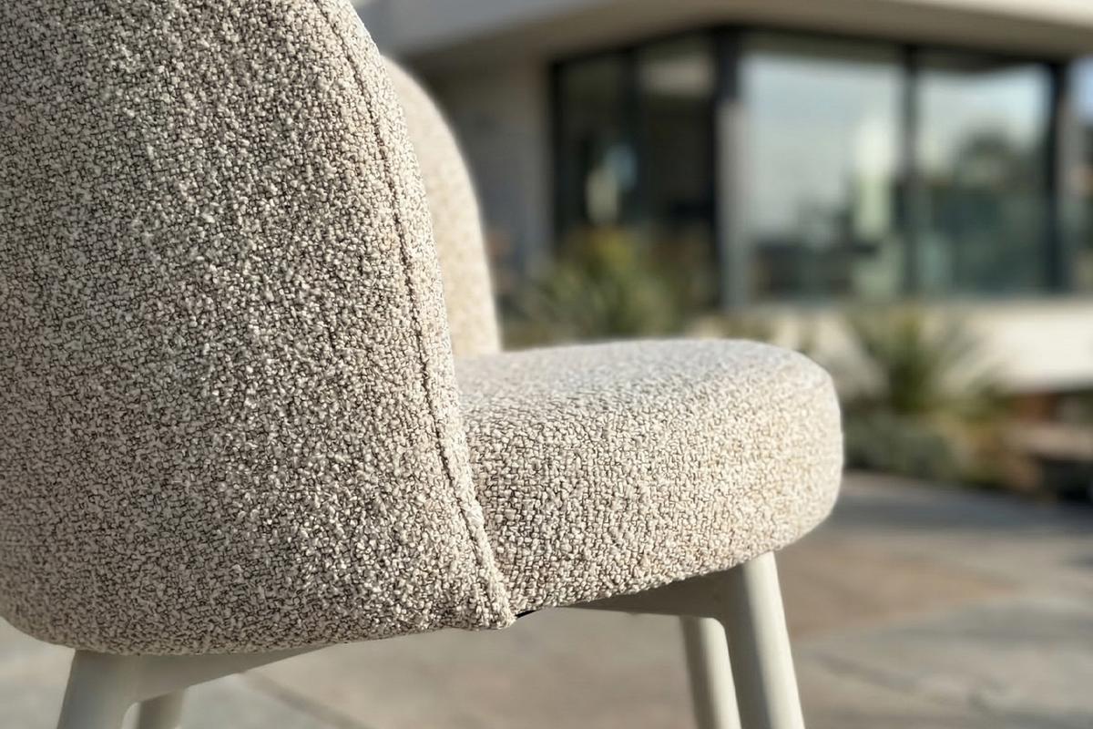 GARTEN-ESSGRUPPE INDUS 7ER SET Cremeweiß Keramik, Flachgewebe - Creme, Keramik - KAWOLA