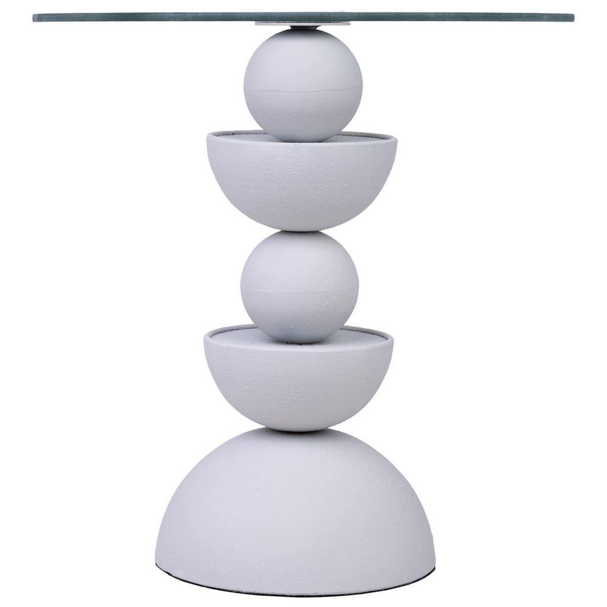 TISCH aus Metall und Glas, 45x49cm - Weiß, Metall (45/45/49cm) - Wanderlust