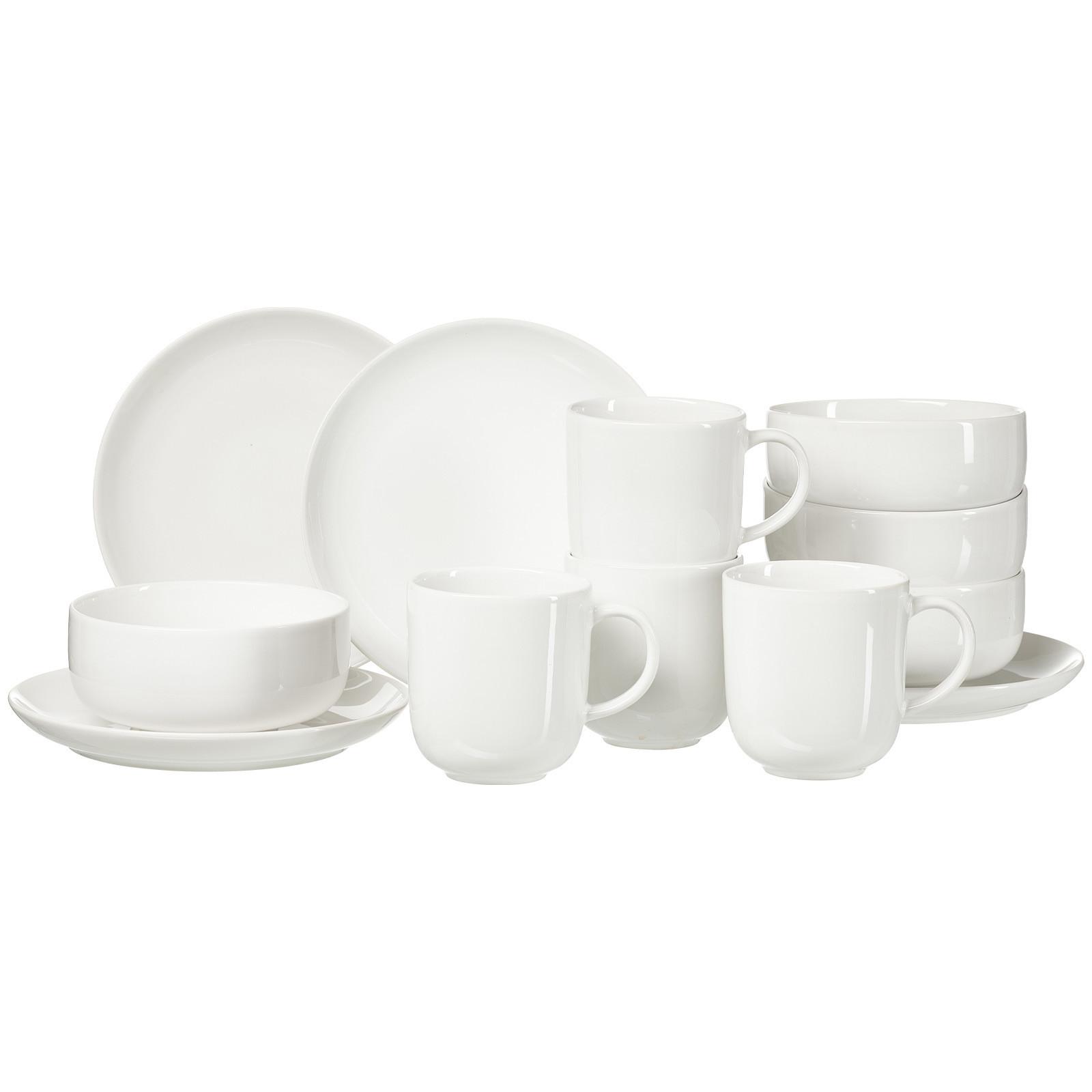 FRÜHSTÜCKSSET Volos weiß - Weiß, Keramik (21.5/22/33.5cm) - Ritzenhoff Breker
