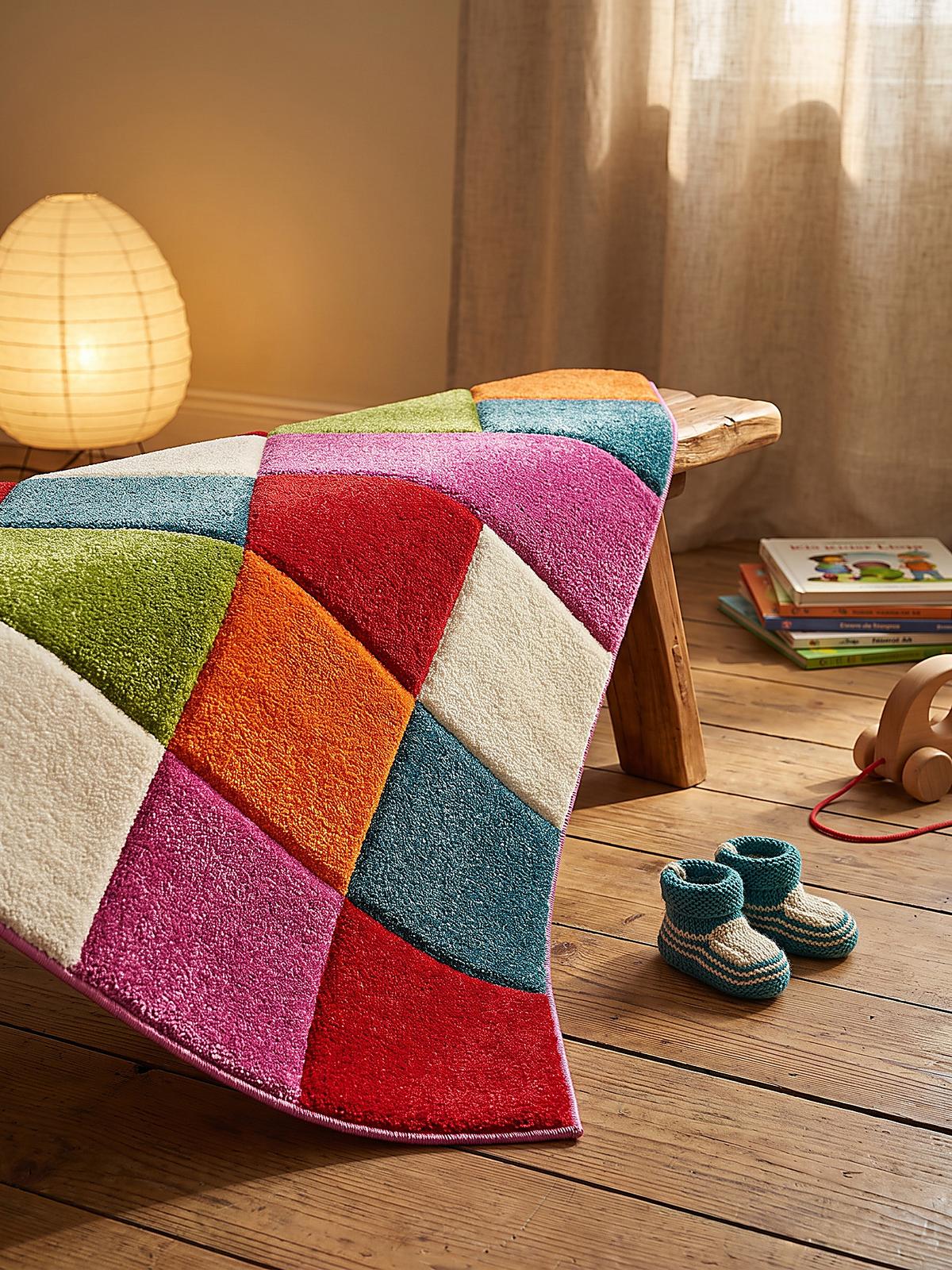 KINDERTEPPICH Kurzflor Patchwork CASOLA Polypropylen Mehrfarbig 120 x 170 cm - Multicolor, Textil (120/170cm) - KADIMA DESIGN