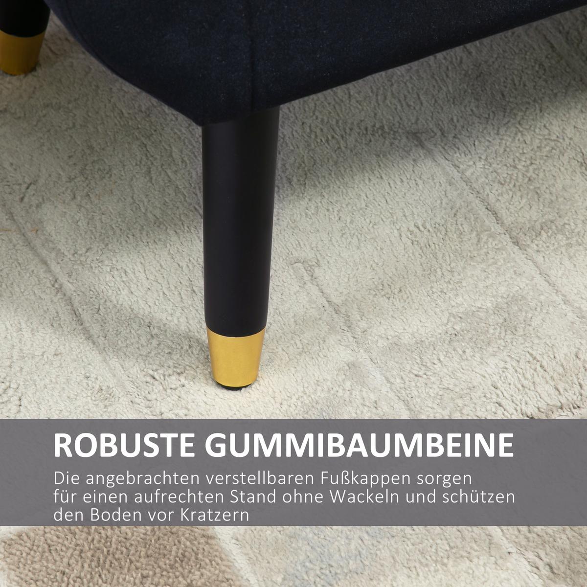 SITZBANK Polyester Schaumstoff Schwarz - Schwarz, Kunststoff (42/65/107cm) - HOMCOM