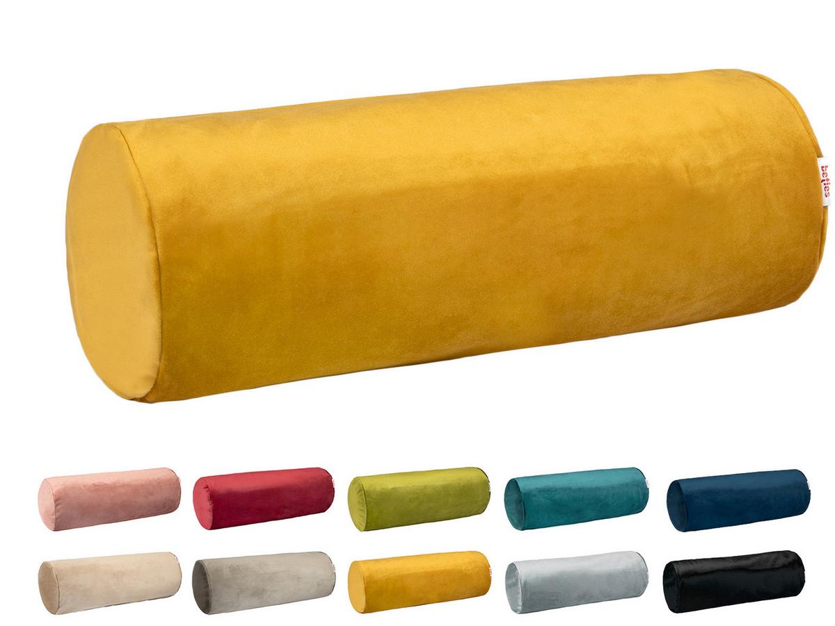 XL-NACKENROLLENHÜLLE Samt&Sonders curry-senf 25/70 cm - Currygelb, Textil (25/70cm) - beties Heimtextil