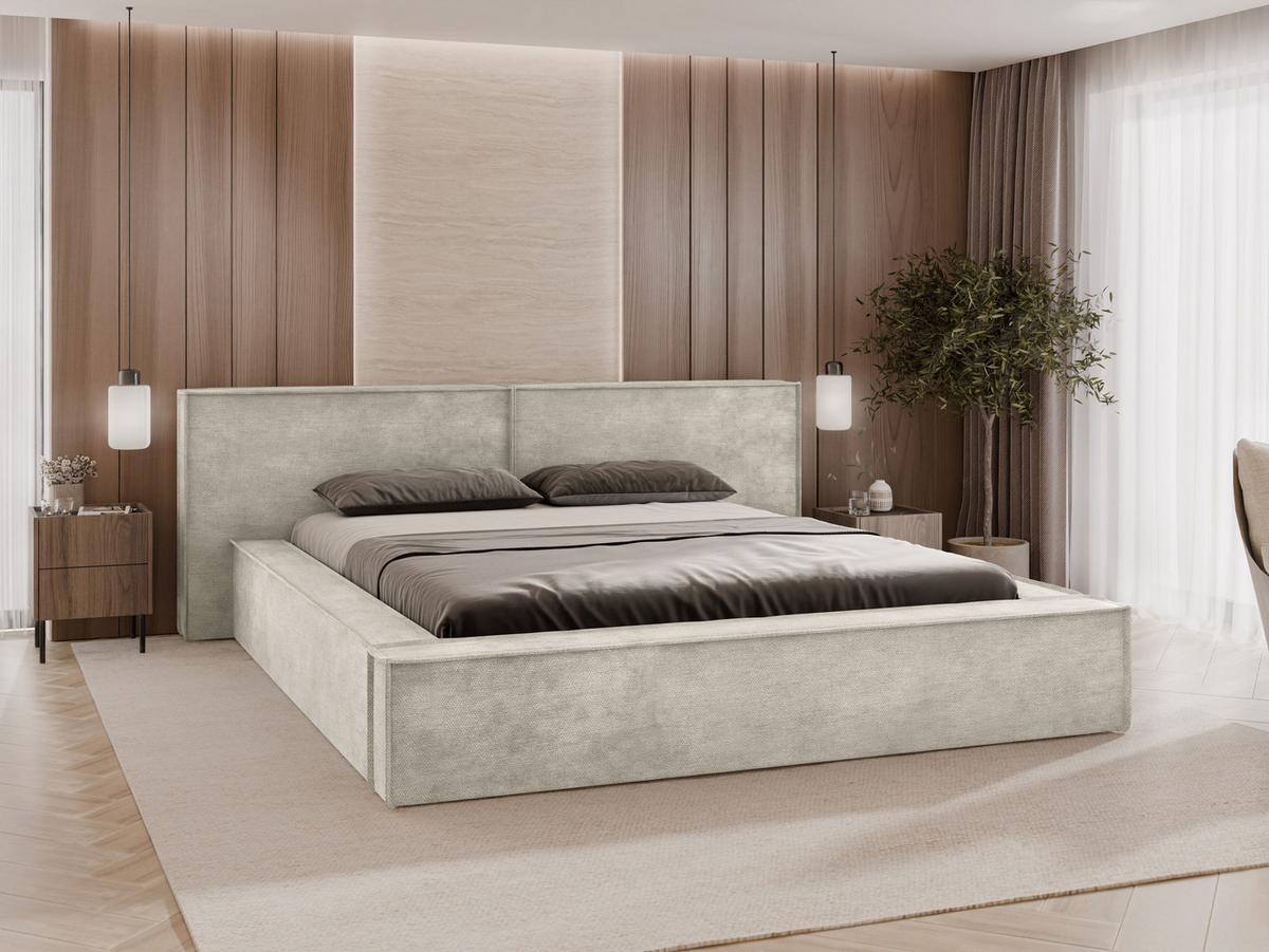 POLSTERBETT Lambo - Creme/Schwarz, Holz/Holzwerkstoff (180/200cm) - MIRJAN24