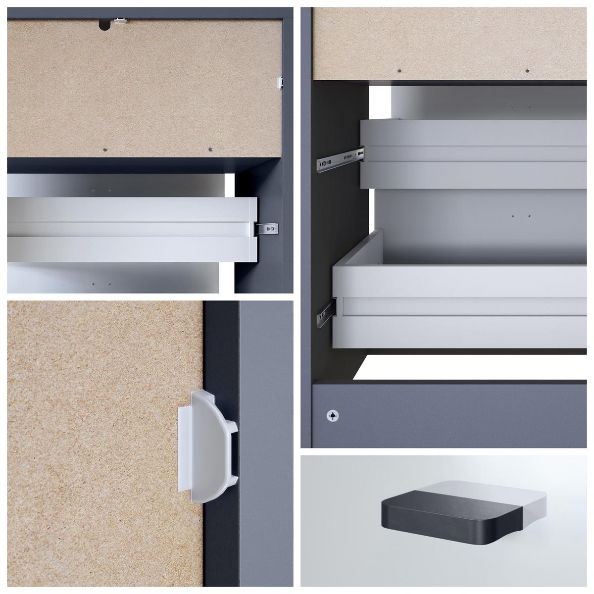 KOMMODE Pino Fronten in Eiche Natur - Eichefarben, Holzwerkstoff (56/67.5/36cm) - Vladon