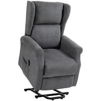 FERNSEHSESSEL mit Aufstehhilfe Leinen Dunkelgrau - Dunkelgrau/Schwarz, Textil/Metall (94/111/74cm) - HOMCOM