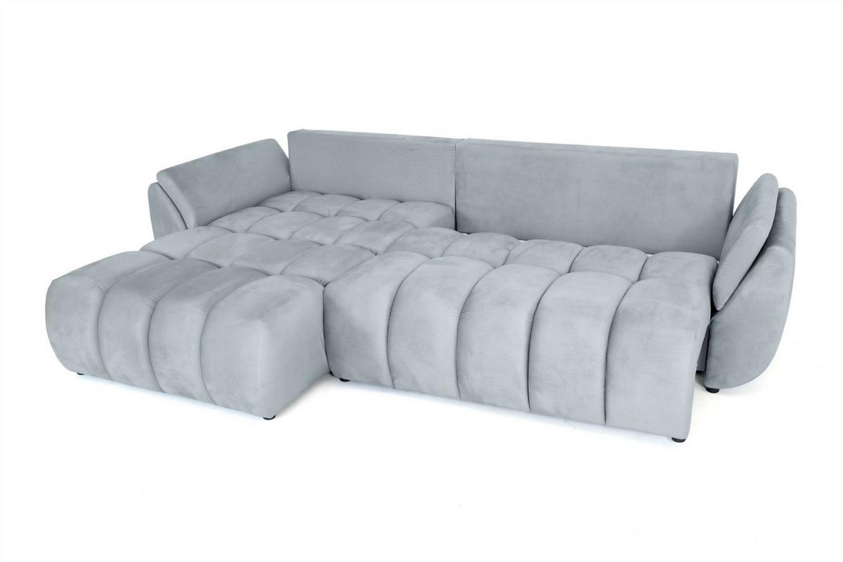ECKSOFA Collin Mit Schlaffunktion - Hellgrau, Holzwerkstoff/Textil (280/185cm) - Fun Möbel