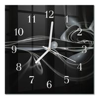 WANDUHR aus Glas 30x30 cm - Abstraktion - Schwarz, Glas (30/30/0.4cm) - TULUP