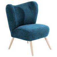 SESSEL Kathy Bezug Veloursstoff Buche natur / petrol - Blau, Kunststoff (70/86/69cm) - 58aufmkessel