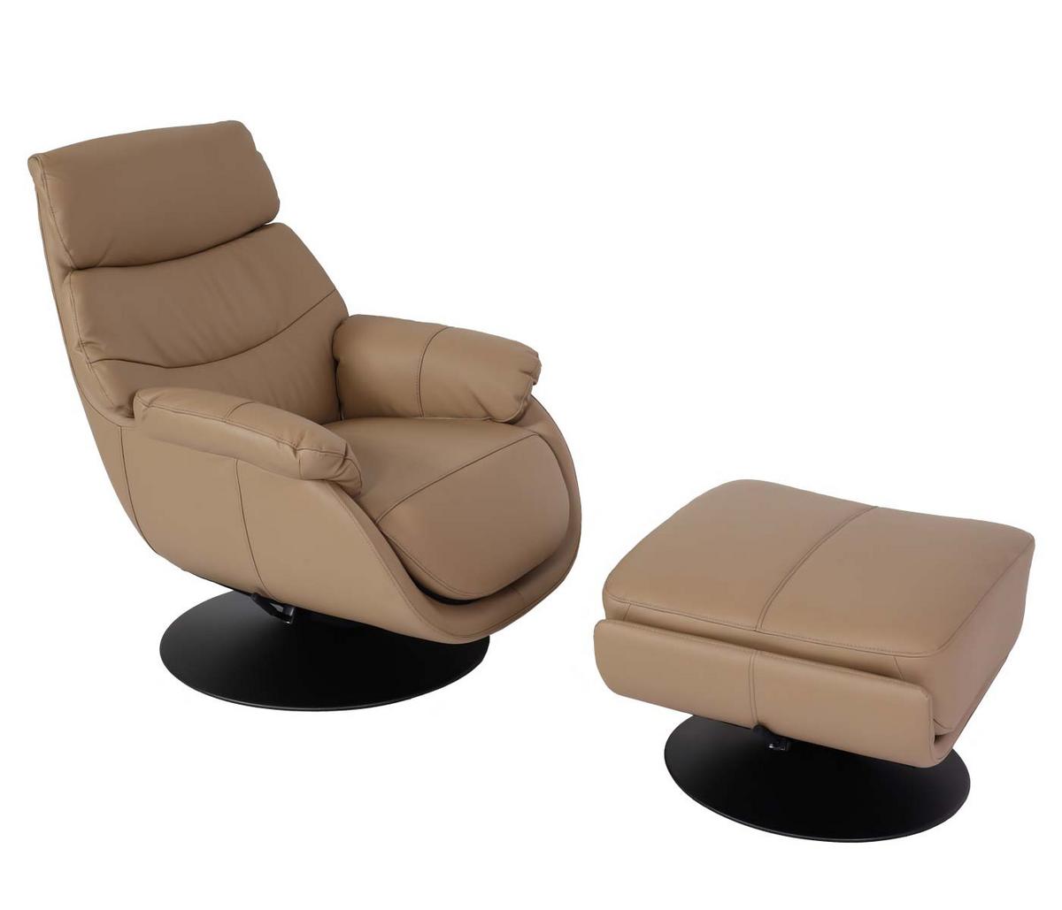 RELAXSESSEL MIT HOCKER taupe - Taupe, Textil (78/99/80cm) - MCW