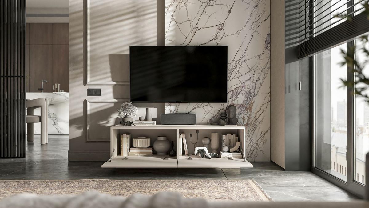 TV-SCHRANK Enjoy Eiche Kaschmir matt Loft 120 cm - Kaschmir, Holzwerkstoff (120/37/35cm) - Meble Lindner