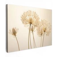 LEINWANDBILD Sonnenlicht - Löwenzahn - Botanisch - Blumen Wandbilder 80x60 cm - Creme, Textil (80/60cm) - MuchoWow