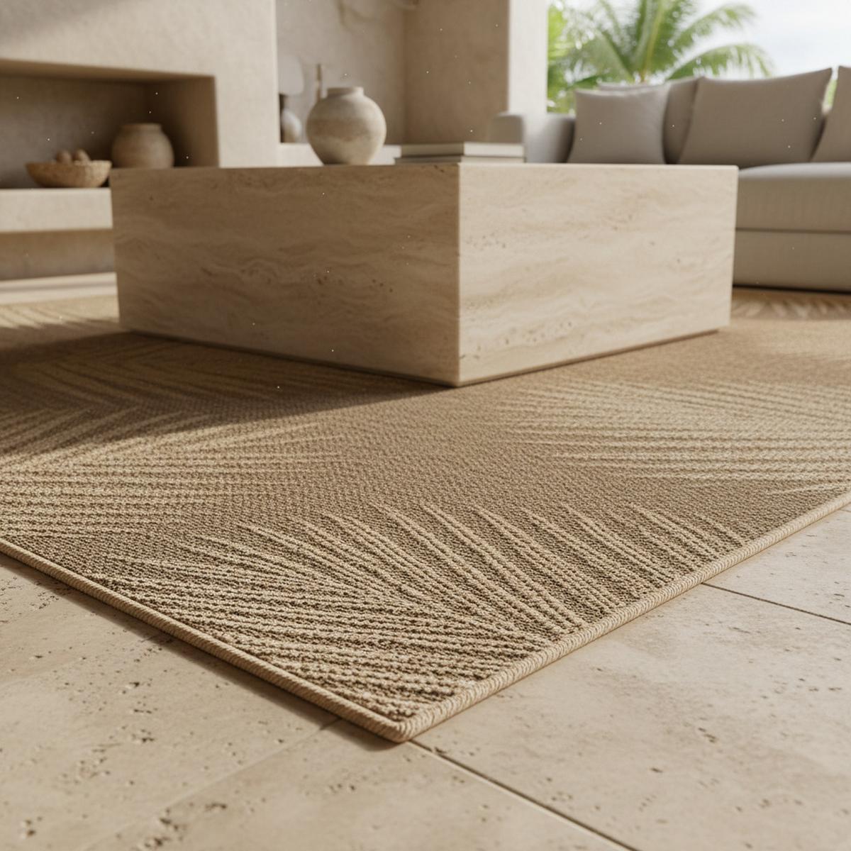 TEPPICH Outdoor ARLBERG in Braun, in Jute-Optik, 140 x 200 cm - Braun, Textil (200/140cm) - KADIMA DESIGN