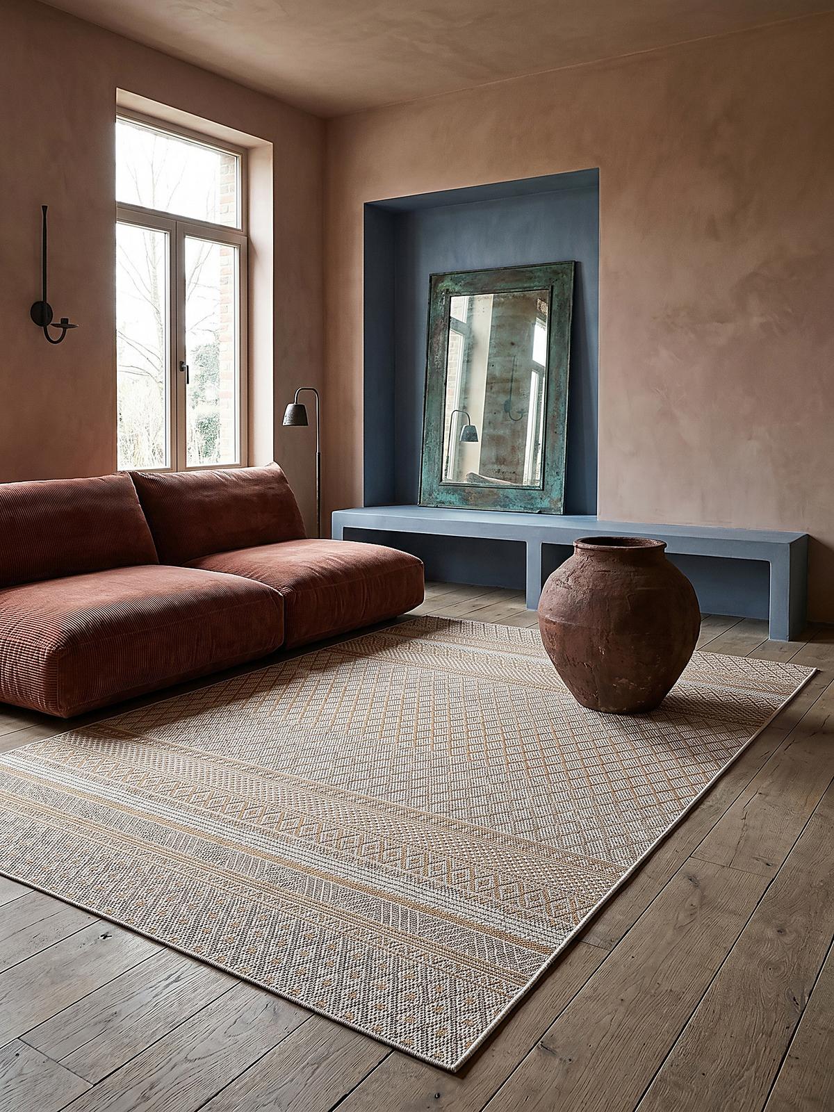 FLACHWEBTEPPICH Berber ESERA Polypropylen Beige 120 x 160 cm - Beige, Textil (120/160cm) - KADIMA DESIGN